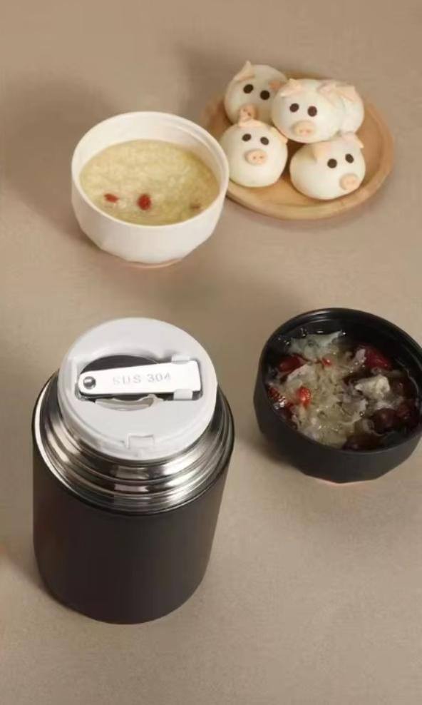 Big size 1050ml Classic food flask thermos with foldable spoon