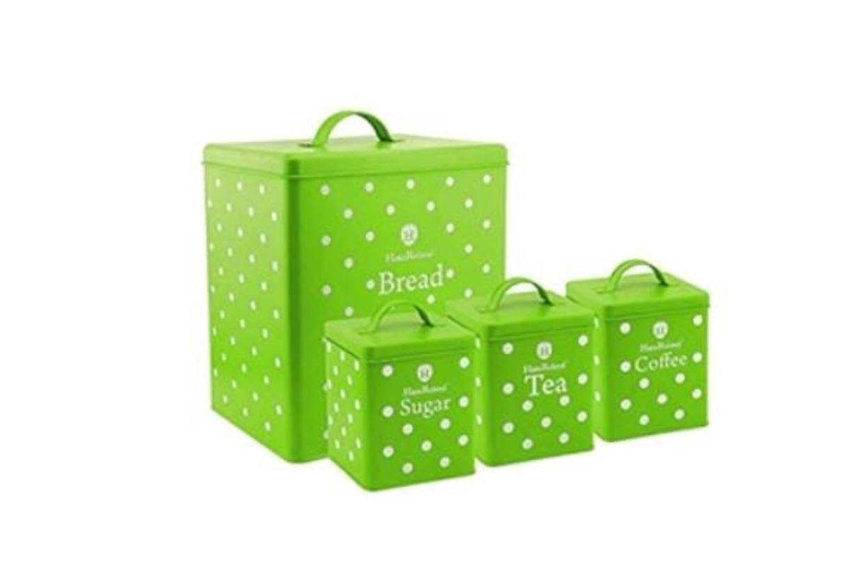 4pcs Metallic Bread Sugar Coffee canister set