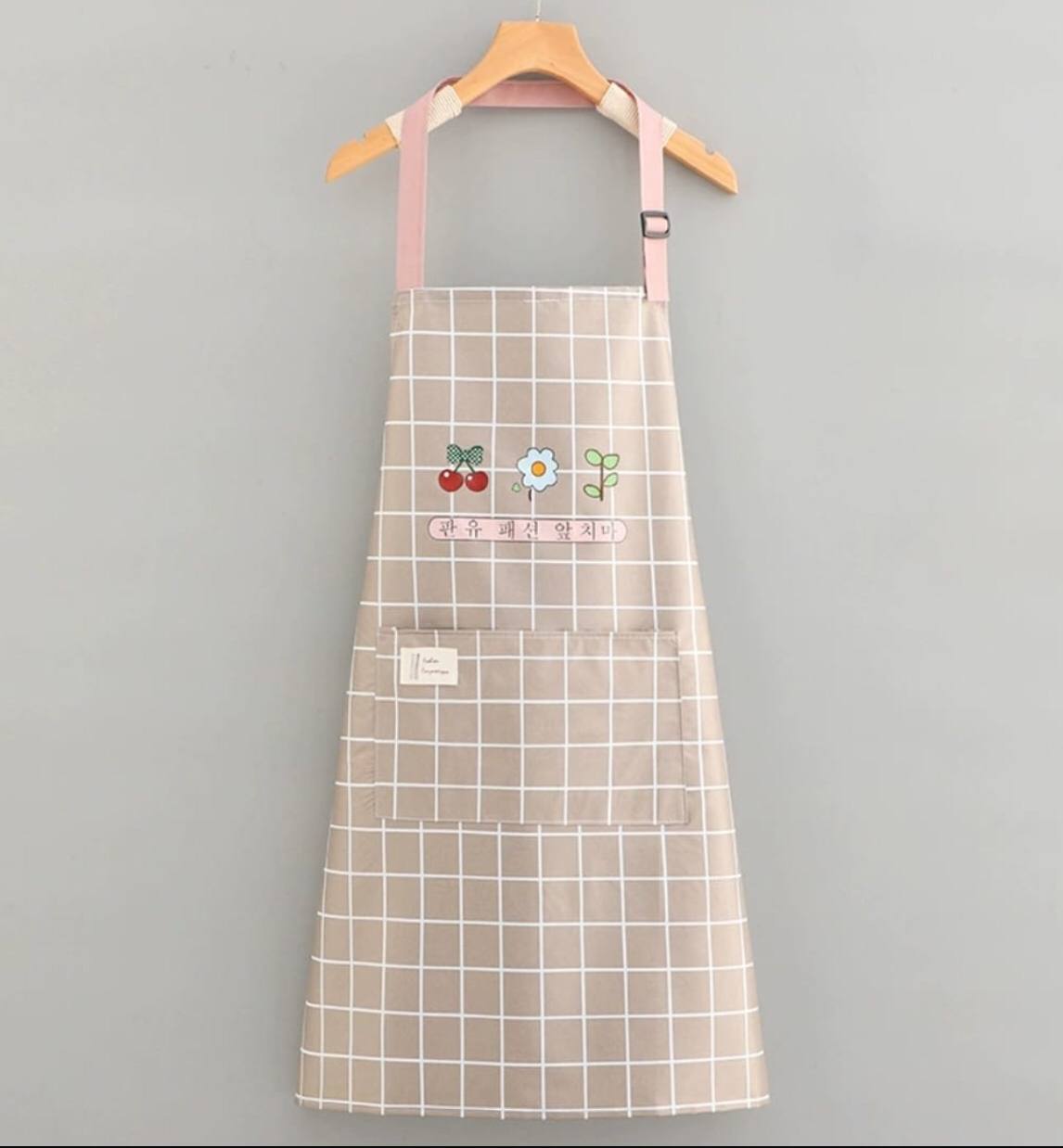 Waterproof cute checked floral Aprons with hand wipe towel