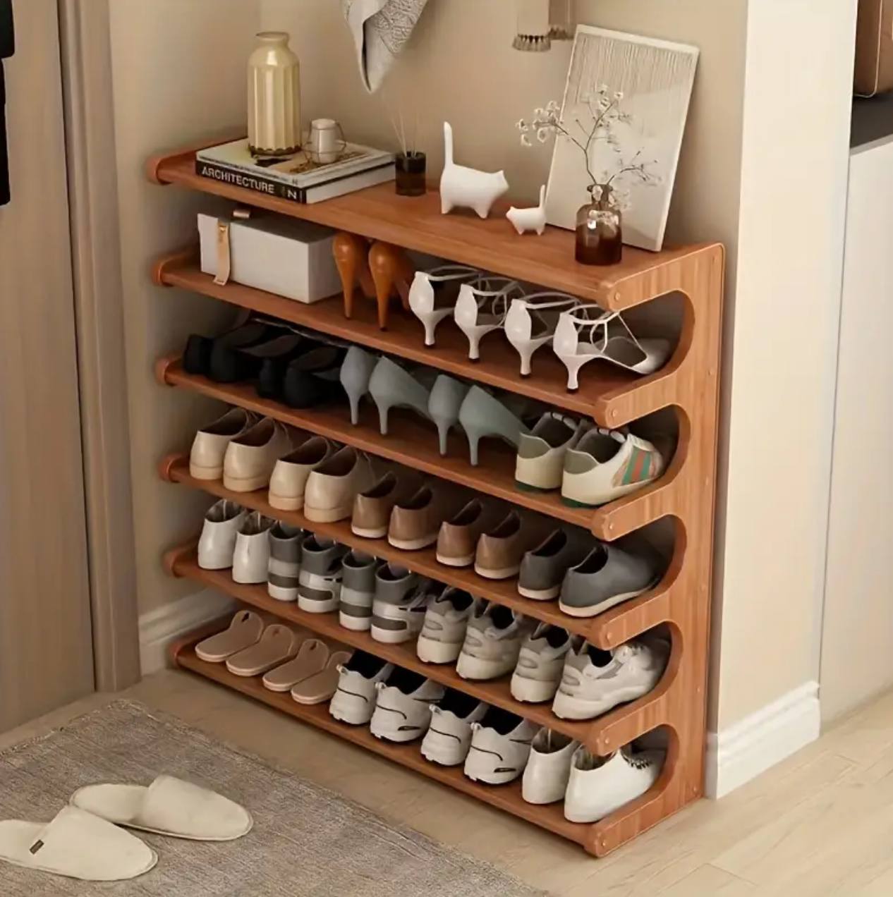 6 Layer Bamboo shoe rack