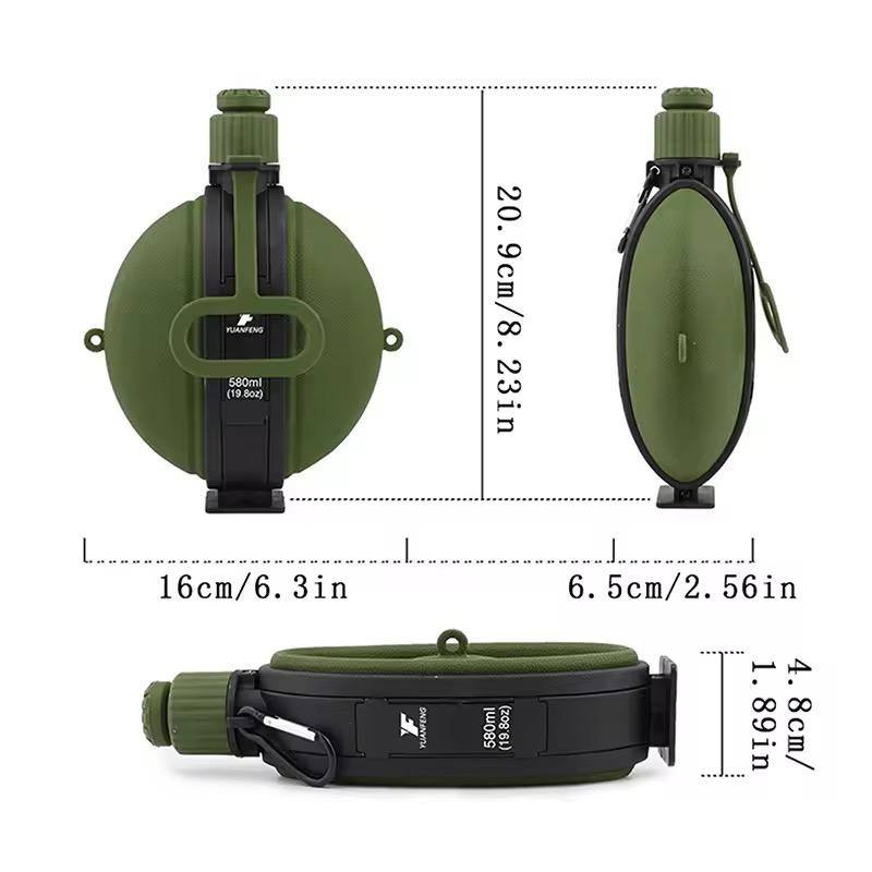 1PCS Foldable Silicone Water Bottle With Compass