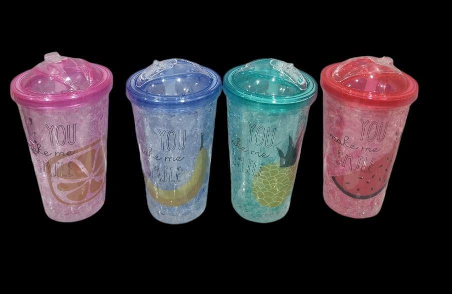 Stylish double wall frost ice smoothie cup