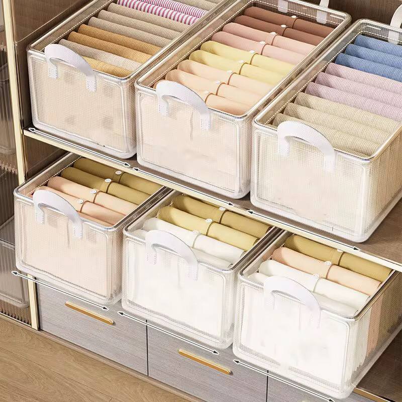 Thick transparent fabric closet organizer