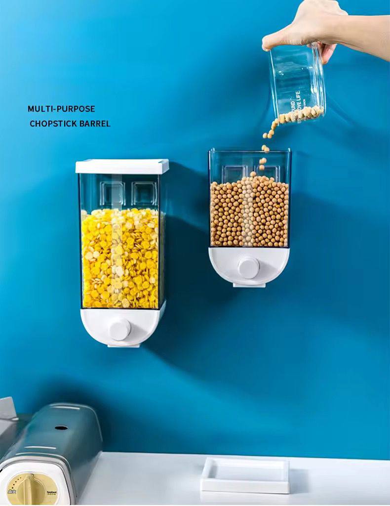 1kg (single pc) Wall Mounted Separate Rice Bucket Kitchen Cereal Dispenser