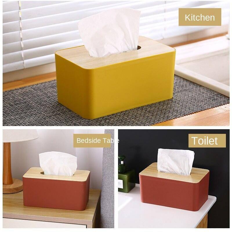 Bamboo lid Napkin Tissue Holder/ Tissue Case /Tissue Box for Home Decoration