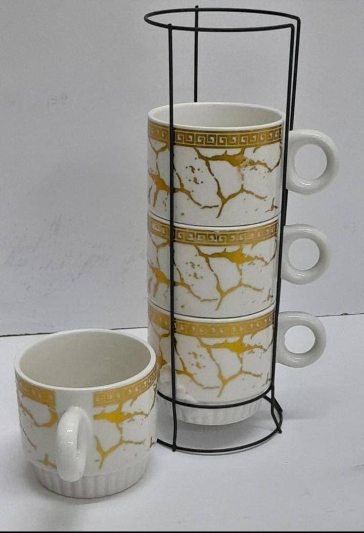 Creative space saver coffee cups with stackable stand