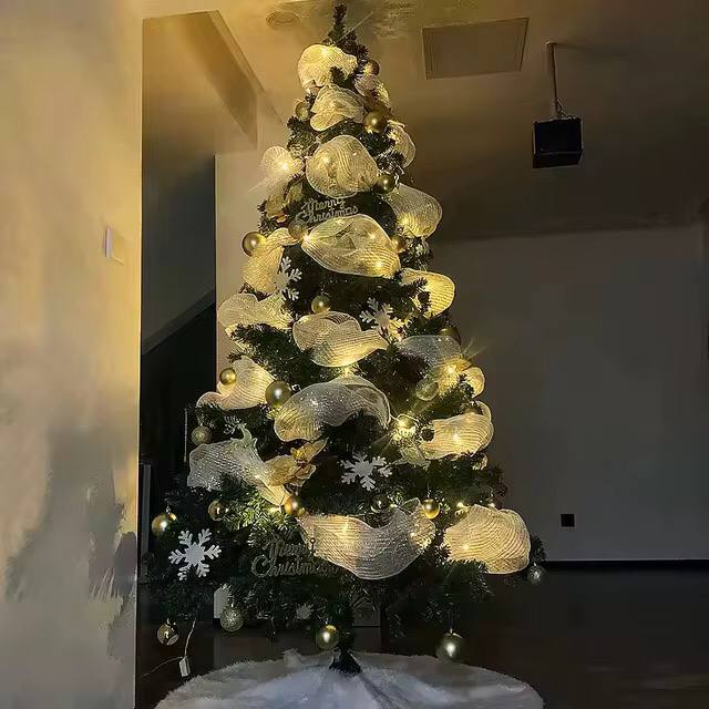 Christmas Ribbon Tree Decoration Mesh Tulle Roll Fabric
