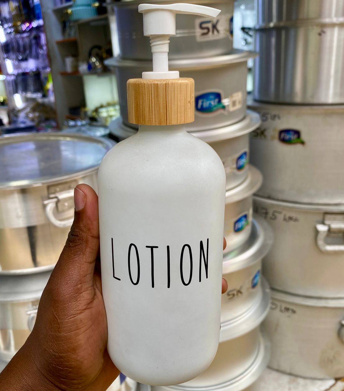 Glass lotion/soap dispensers