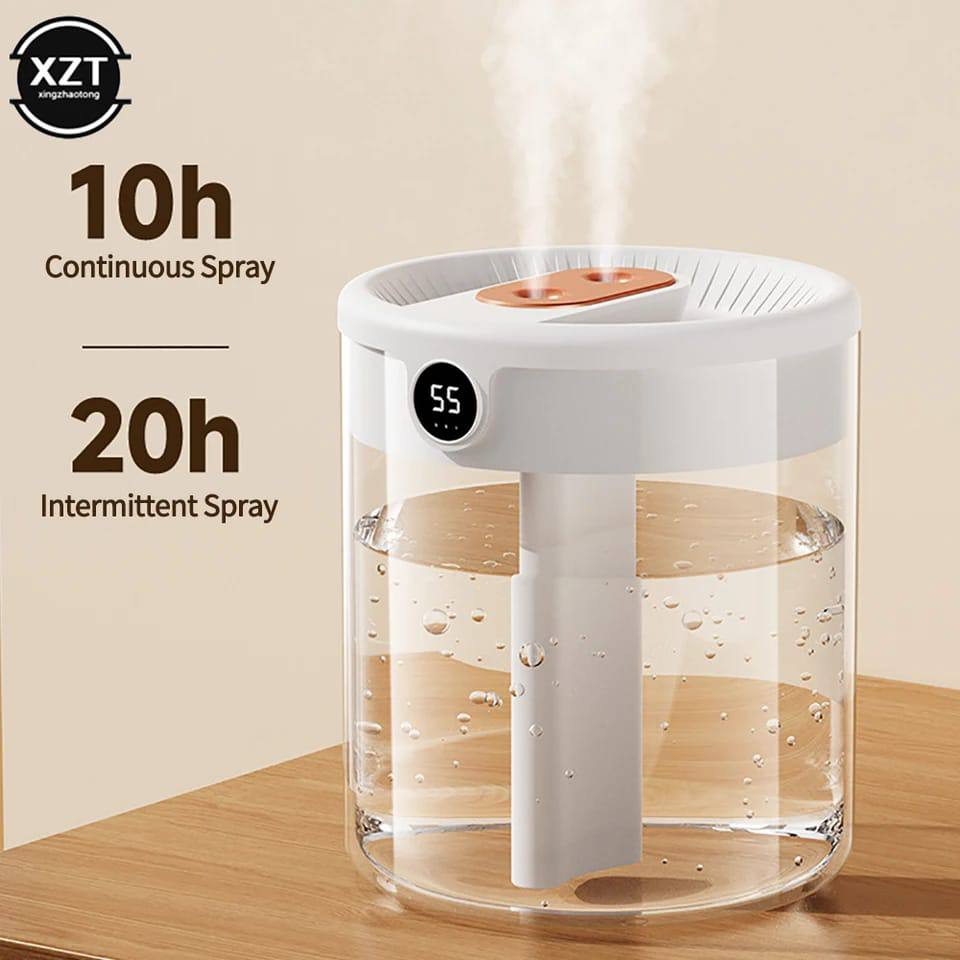 2L Double Nozzle Air Humidifier With LCD Humidity Display Large Capacity Aroma Essential Oil Diffuser For Home