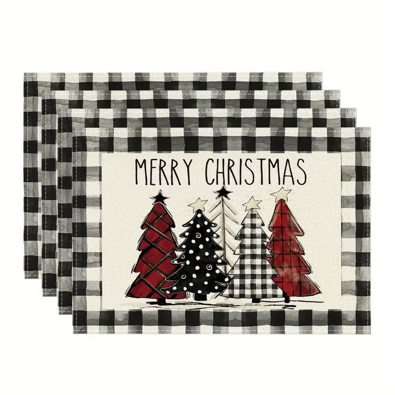 Plaid Christmas Rectangular Placemats Set of 2pcs