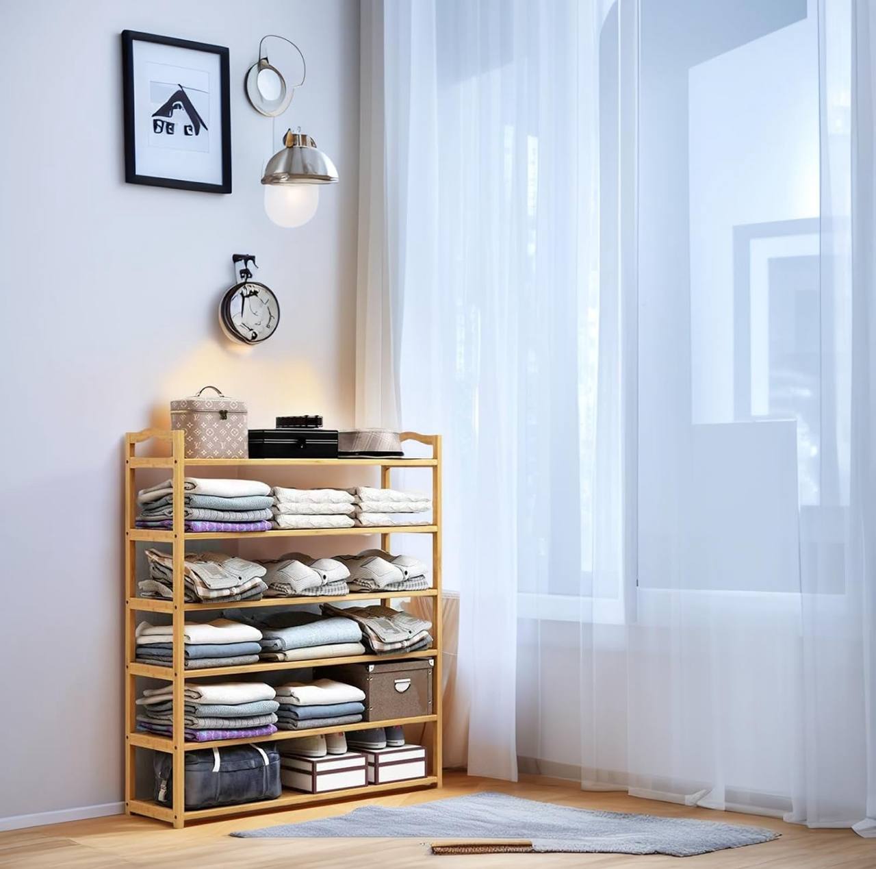 6 Layer Bamboo shoe rack