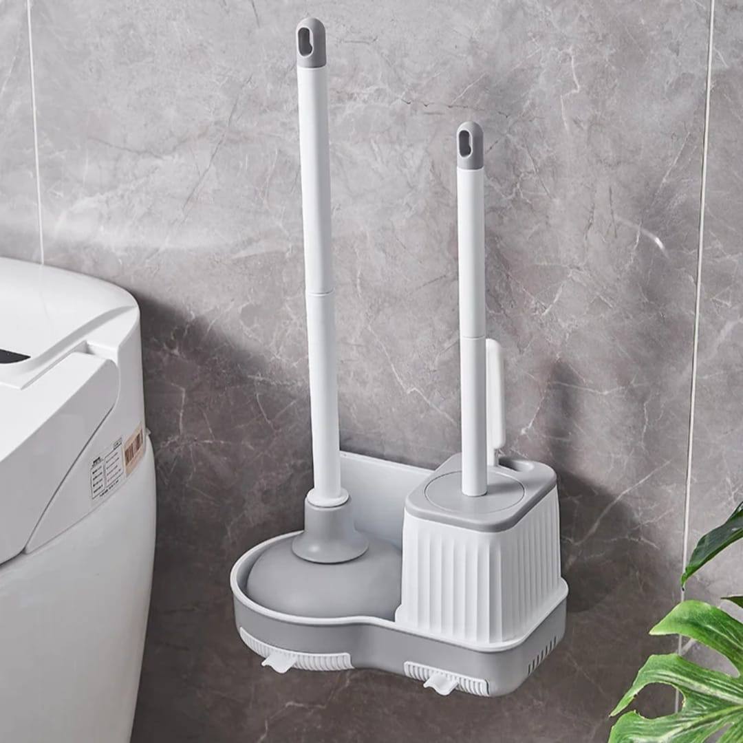 3 in 1 Toilet Brush & Plunger Set