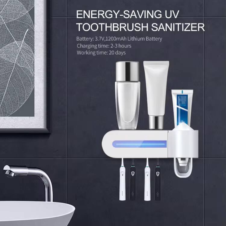 Toothbrush sterilizer wall mounted with 4 toothbrush spaces