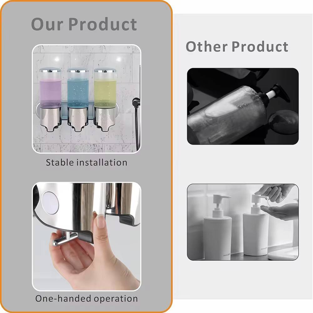 Wall-mounted multi-chamber soap dispense