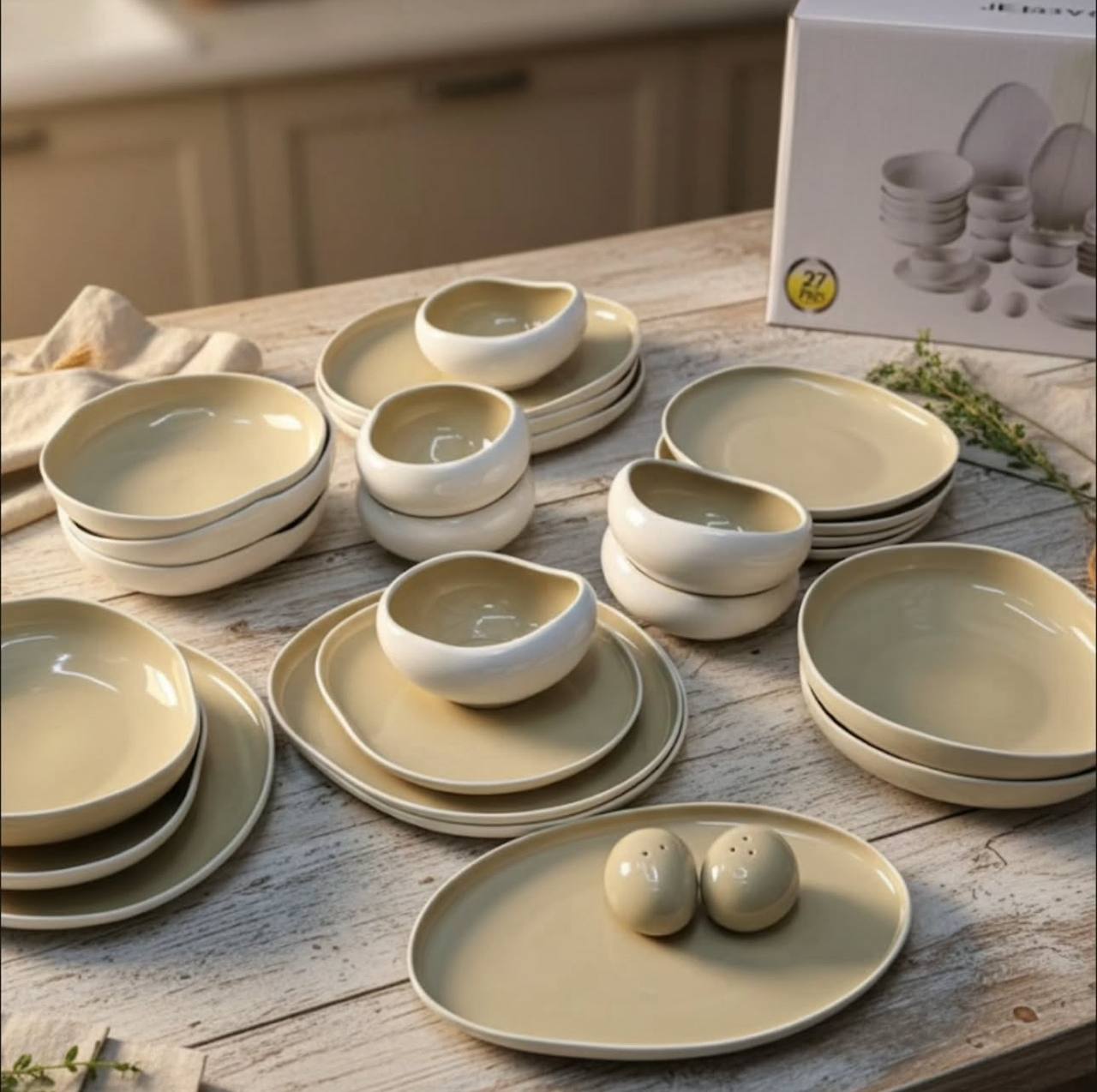 Elegant European Double Glaze Porcelain Dinner set