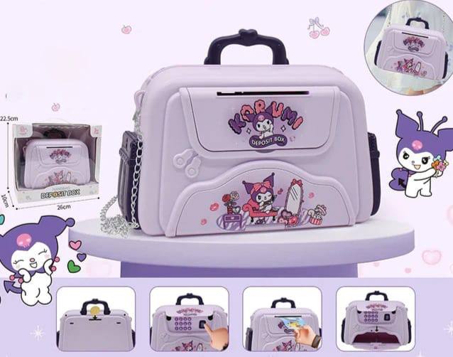 Handbag design Password and Fingerprint portable ATM Money Music Money Box Savings Can