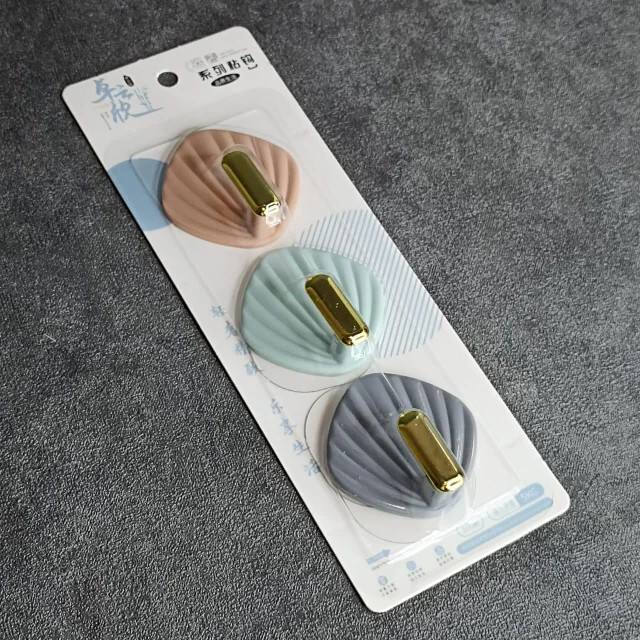 Shell Shape Wall Hooks Strong Load Bearing Wall Hooks 3pcs/set
