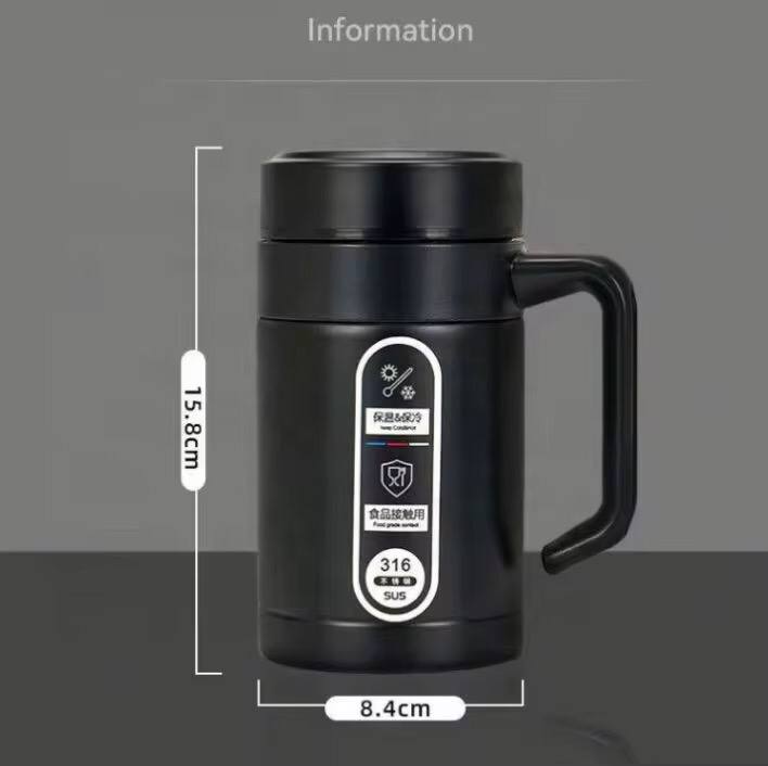 500ml Double Walled insulated drinking Mug Vacuum Cup