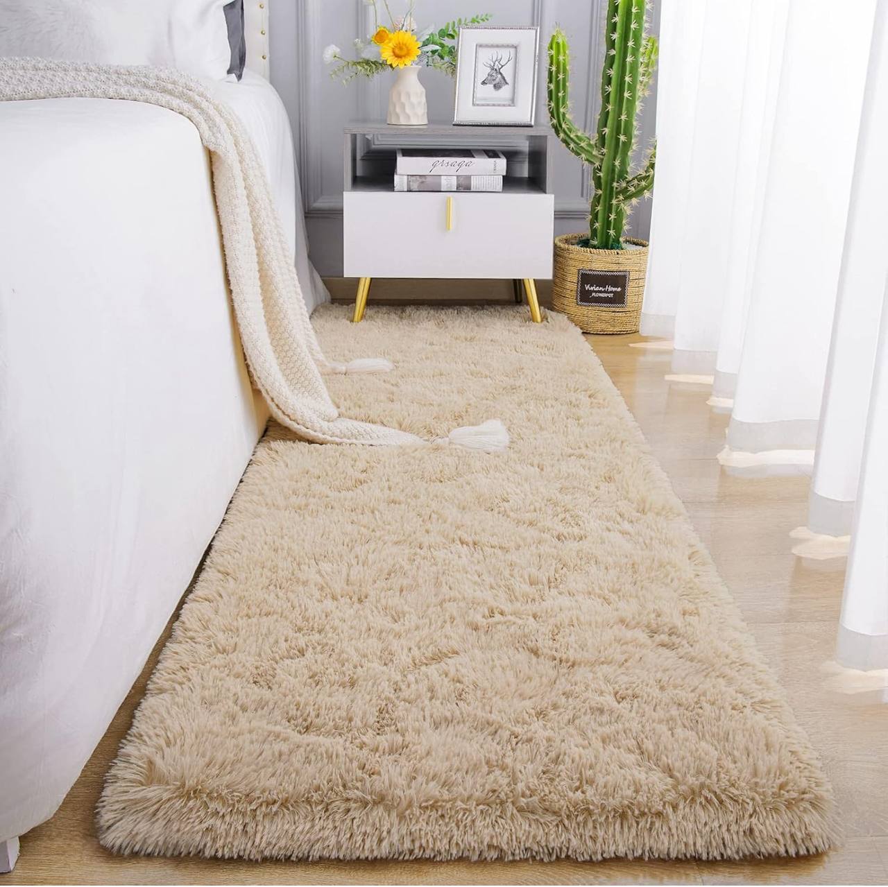 Bedside fluffy carpets