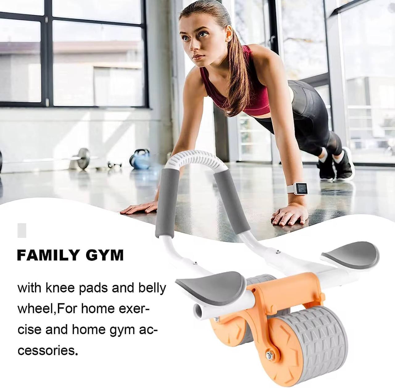 4 elbow pad automatic rebound healthy abdominal wheel .