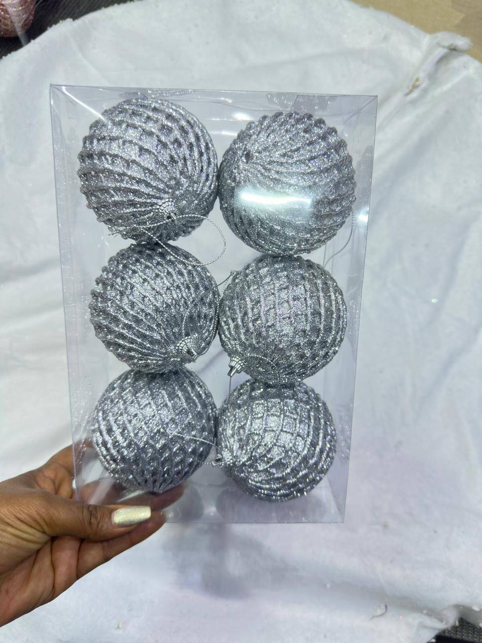 Christmas elegant mesh foam glitter hanging ornaments/ balls for Christmas tree