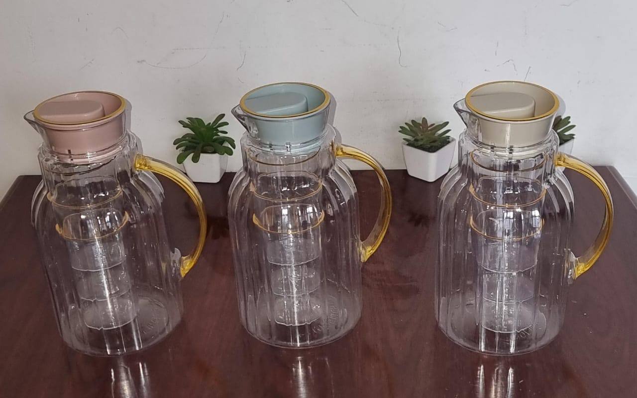 Stylish Clear acrylic water set (1.8l jug +3 - 220ml tumblers)