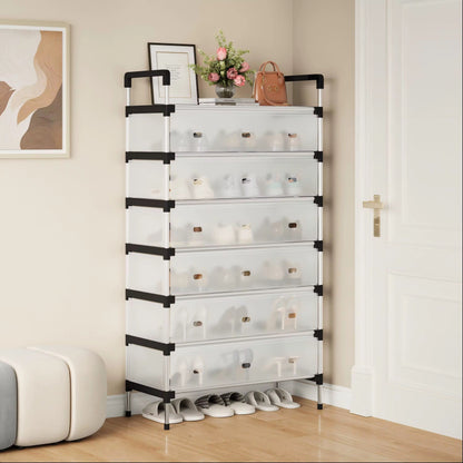 Shoe Rack  Seven Shelves - Stainless Steel Shoe Organizer