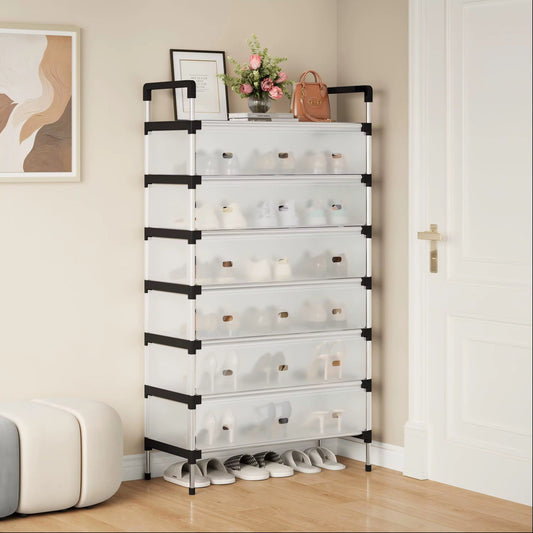Shoe Rack  Seven Shelves - Stainless Steel Shoe Organizer