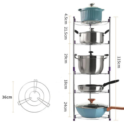 5 layer Kitchen pot and pan organizer storage rack
