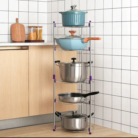 5 layer Kitchen pot and pan organizer storage rack