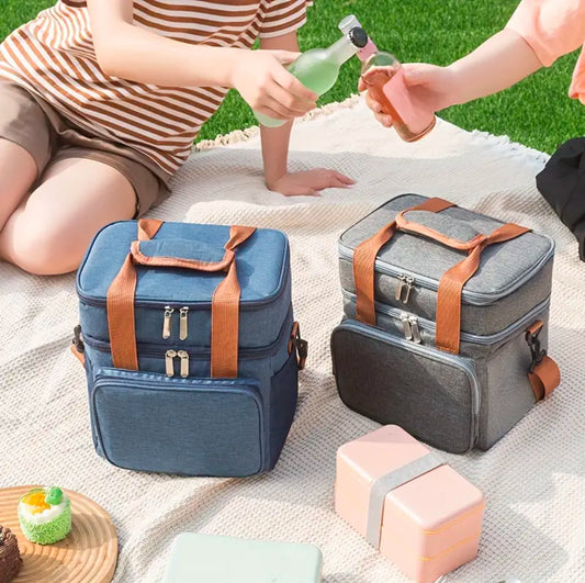 Double Compartment (15L) Insulated Lunch Bag