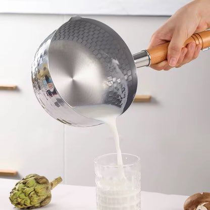 Stainless Steel SUFURIA//SNOW// MILK Cookware with Wooden Handle