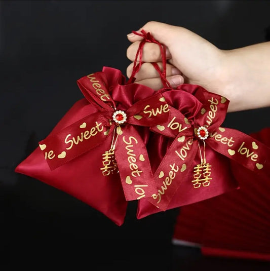 Christmas velvet Gift Drawstring bag