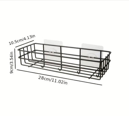 Bathroom organizer with hooks