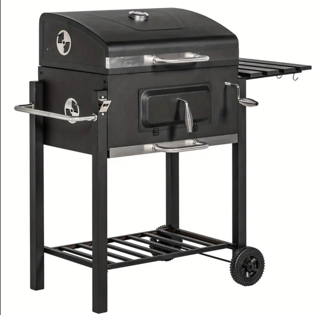 Portable Charcoal BBQ Grill with side table