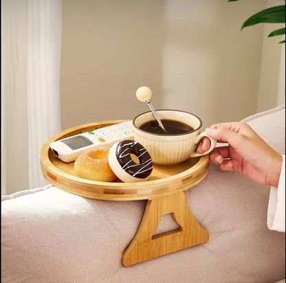 Round Bamboo Sofa Tray