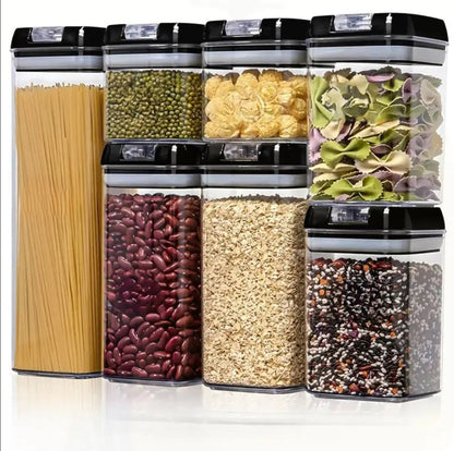 7pcs Transparent Acrylic Cereal Food/Pantry Storage Containers