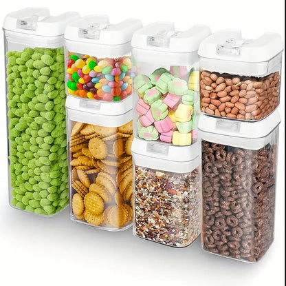 7pcs Transparent Acrylic Cereal Food/Pantry Storage Containers