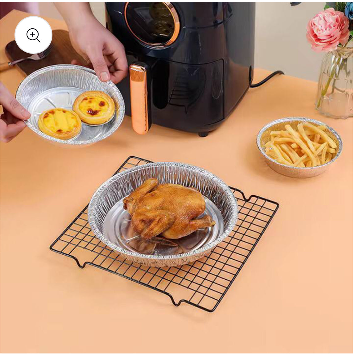 Air fryer nonstick Aluminum foil paper liner BBQ food tray Baking nonstick tray
