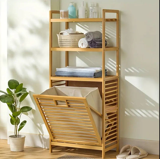 Bamboo Laundry Basket Organizer
