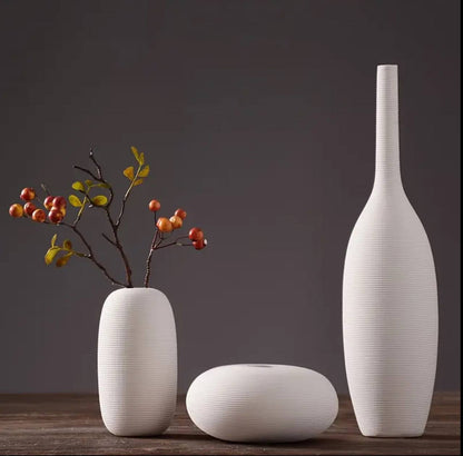 Modern ceramic 3 in 1 modern home decor  vase set