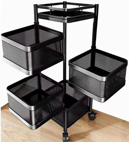 Square Fruit Rack With Wheels
