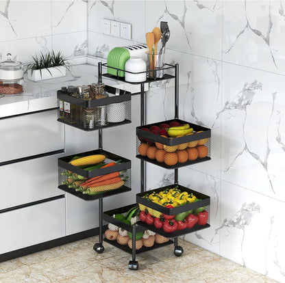 Square Fruit Rack With Wheels