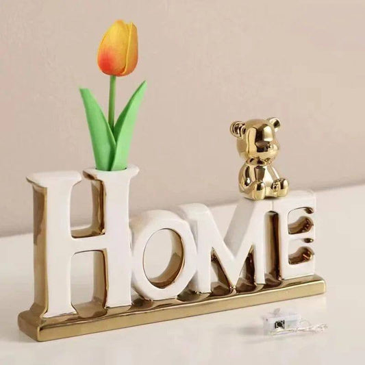 Decorative 3D English Letters with Mini Bear Figurine