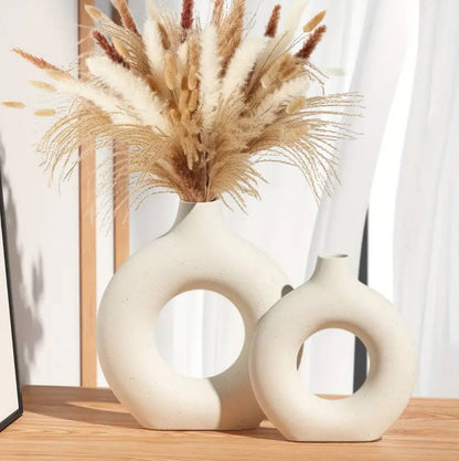 Porcelain Ceramic 2-in-1 Donut Flower Vases