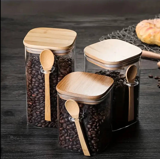 Glass storage jar