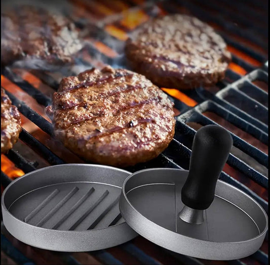 Stainless steel burger press