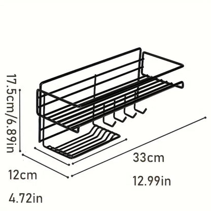 Heavy duty rectangular Self-Adhesive bathroom rack