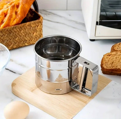 Handheld stainless steel flour sieve