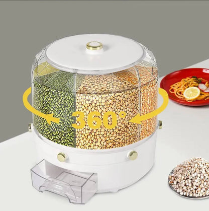 Rotating 6 compartments storage container